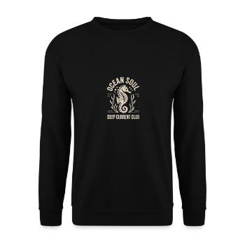 Conception d’hippocampe Ocean Soul - Sweat-shirt Unisexe - noir - Devant - Alina (178cm) & Michal (187cm)