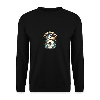 Chemise de requin drôle pour le 5ème anniversaire - Sweat-shirt Unisexe - noir - Devant - Alina (178cm) & Michal (187cm)