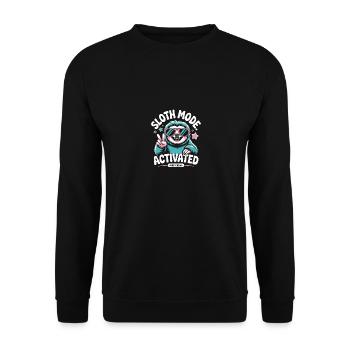 paresseux mode sieste ras du cou drôle paresseux - Sweat-shirt Unisexe - noir - Devant - Alina (178cm) & Michal (187cm)