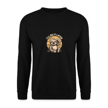 Funny Sloth - Unisex Sweatshirt - black - Front - Alina (178cm) & Michal (187cm)
