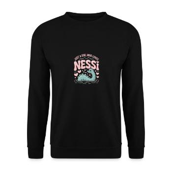 Juste une fille qui aime Nessi - Sweat-shirt Unisexe - noir - Devant - Alina (178cm) & Michal (187cm)