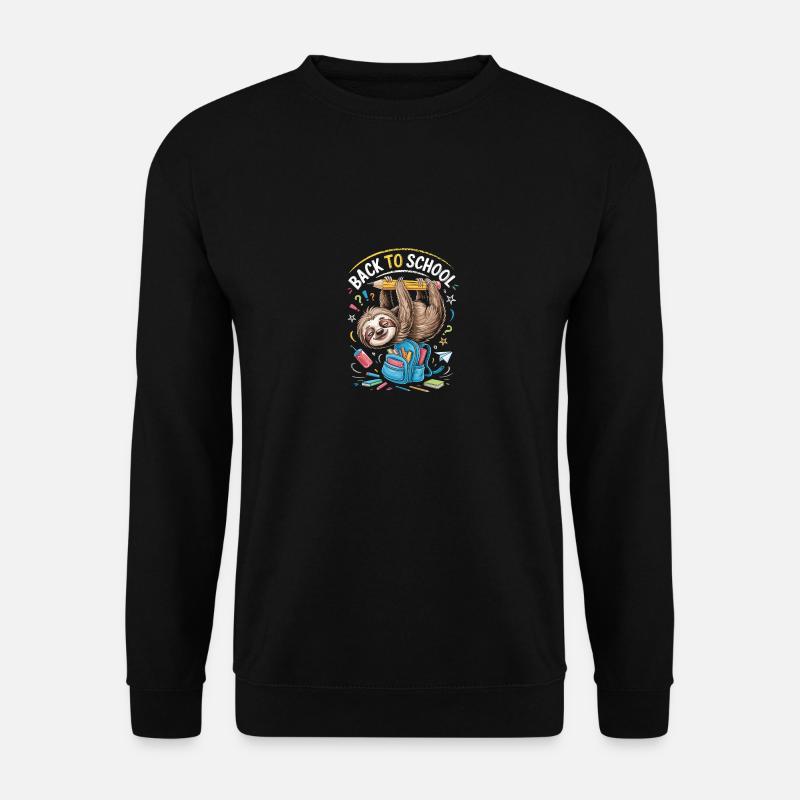 Back to school Faultier - Unisex Pullover - Schwarz