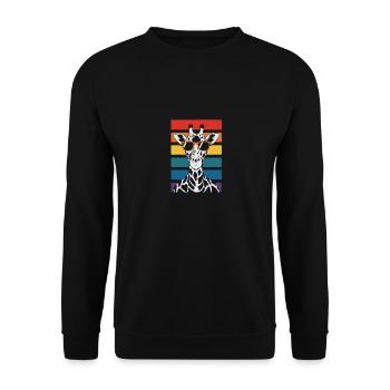 Girafe avec lunettes de soleil coucher de soleil - Sweat-shirt Unisexe - noir - Devant - Alina (178cm) & Michal (187cm)