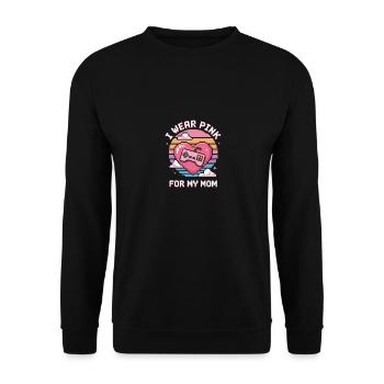 Gamer I Wear pink for my mom - Unisex Pullover - Schwarz - Vorne - Alina (178cm) & Michal (187cm)