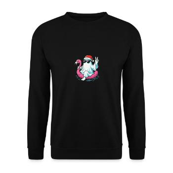 Lustiger Weihnachtsmann Halloween Design - Unisex Pullover - Schwarz - Vorne - Alina (178cm) & Michal (187cm)