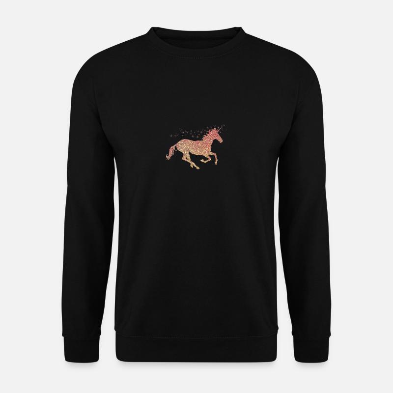 Das goldene glitzer Einhorn - Unisex Pullover - Schwarz