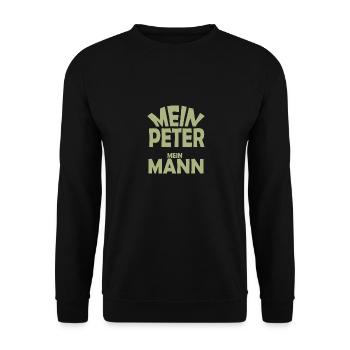 Peter Mann Geschenk Geschenkidee - Unisex Pullover - Schwarz - Vorne - Alina (178cm) & Michal (187cm)