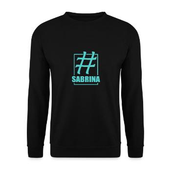 Social Media Hashtag SABRINA Sabrina - Unisex Pullover - Schwarz - Vorne - Alina (178cm) & Michal (187cm)