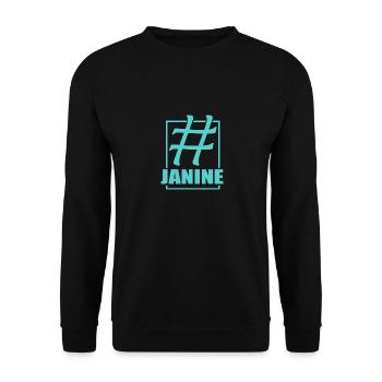 Gift for Janine - Unisex Sweatshirt - black - Front - Alina (178cm) & Michal (187cm)