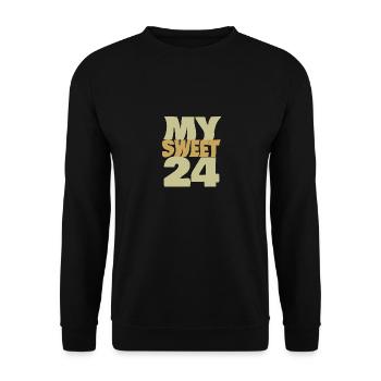 Geburtstag 24 - Unisex Pullover - Schwarz - Vorne - Alina (178cm) & Michal (187cm)
