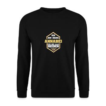 Geschenk für Annabel - Unisex Pullover - Schwarz - Vorne - Alina (178cm) & Michal (187cm)