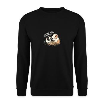 Ein Meerschweinchen ist nicht genug - Unisex Pullover - Schwarz - Vorne - Alina (178cm) & Michal (187cm)
