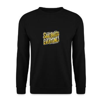 Sicherheitsgurte für alle - Unisex Pullover - Schwarz - Vorne - Alina (178cm) & Michal (187cm)