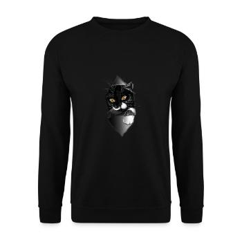 Katzenversteck - Unisex Pullover - Schwarz - Vorne - Alina (178cm) & Michal (187cm)