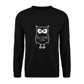 Eule - Unisex Pullover - Schwarz - Vorne - Alina (178cm) & Michal (187cm)