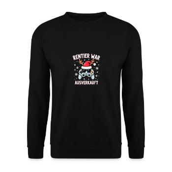 Rentier war ausverkauft gamer - Unisex Pullover - Schwarz - Vorne - Alina (178cm) & Michal (187cm)
