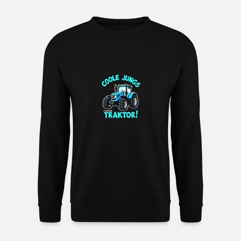 Coole Jungs fahren Traktor Trecker Junge - Unisex Pullover - Schwarz