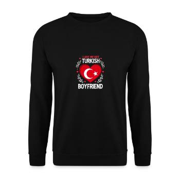 Relation turque - Cœur et drapeau - Sweat-shirt Unisexe - noir - Devant - Alina (178cm) & Michal (187cm)
