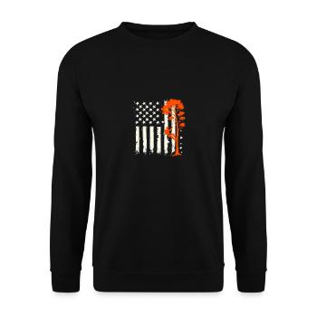 Baumpfleger Flagge - Wald Holzfäller Geschenk - Unisex Pullover - Schwarz - Vorne - Alina (178cm) & Michal (187cm)