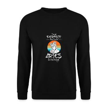 Sternzeichen Widder - Unisex Pullover - Schwarz - Vorne - Alina (178cm) & Michal (187cm)