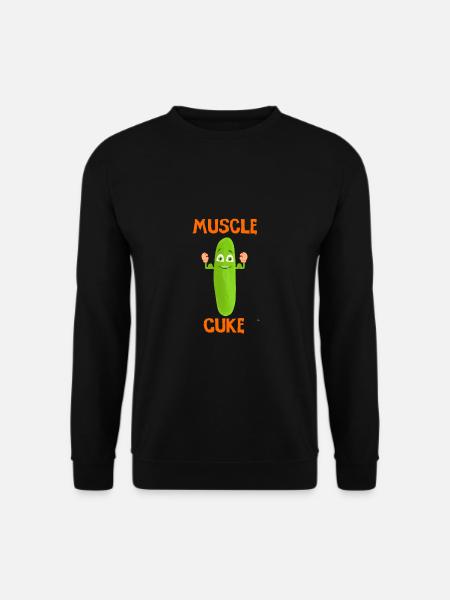 Muskelmann Gurke muscle cuke vegan und lustig - Unisex Pullover - Schwarz