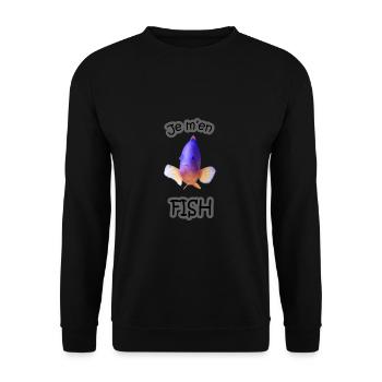 Je m'en Fish - Sweat-shirt Unisexe - noir - Devant - Alina (178cm) & Michal (187cm)