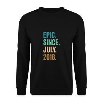Epic Since July 2018 4. Geburtstag - Unisex Pullover - Schwarz - Vorne - Alina (178cm) & Michal (187cm)