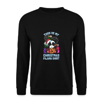 Santa Panda This Is My Christmas Pajama - Unisex Sweatshirt - black - Front - Alina (178cm) & Michal (187cm)