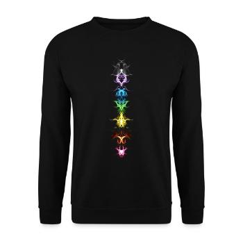 Chakras, Spiritual, Buddhism, Symbol, Yoga, Energy - Unisex Sweatshirt - black - Front - Alina (178cm) & Michal (187cm)