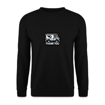 Dankeschön - Unisex Pullover - Schwarz - Vorne - Alina (178cm) & Michal (187cm)