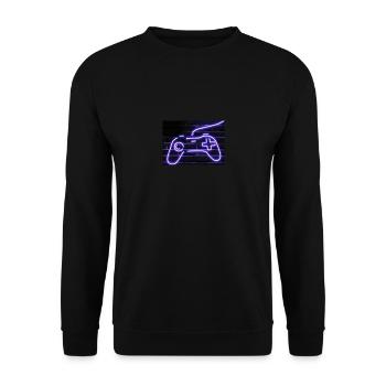 Neon Gaming Controller für Gamer - Unisex Pullover - Schwarz - Vorne - Alina (178cm) & Michal (187cm)