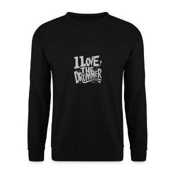 J’adore le batteur - j’adore la batterie - Sweat-shirt Unisexe - noir - Devant - Alina (178cm) & Michal (187cm)