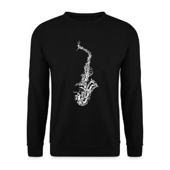 Saxophon Saxophonist Saxofon - Unisex Pullover - Schwarz - Vorne - Alina (178cm) & Michal (187cm)