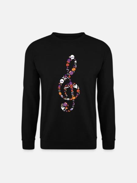 Halloween Notenschlüssel - Unisex Pullover - Schwarz