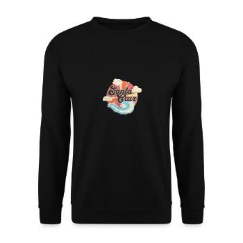 Santa Cruz Hoodie CA California Beach Kalifornien - Unisex Pullover - Schwarz - Vorne - Alina (178cm) & Michal (187cm)