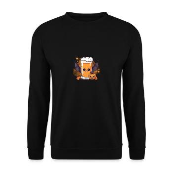 Vampire Beer Halloween Party Beer Glass Bat - Unisex Sweatshirt - black - Front - Alina (178cm) & Michal (187cm)