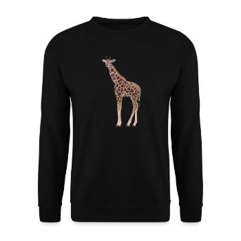 Gina, Giraffe - Unisex Pullover - Schwarz - Vorne - Alina (178cm) & Michal (187cm)