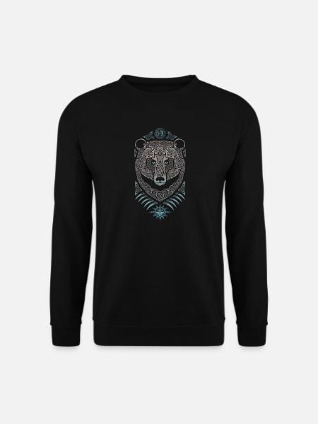 Loup Celtique Mandala et Soleil - Sweat-shirt Unisexe - noir