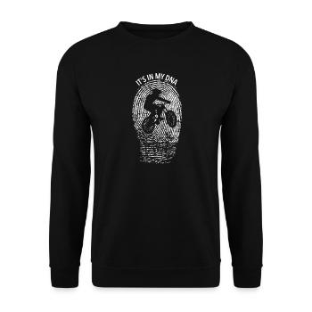 Mountain Bike Fingerprint DNA - Unisex Sweatshirt - black - Front - Alina (178cm) & Michal (187cm)