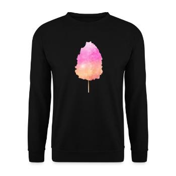 flauschige Zuckerwatte mit buntem Farbverlauf - Unisex Pullover - Schwarz - Vorne - Alina (178cm) & Michal (187cm)