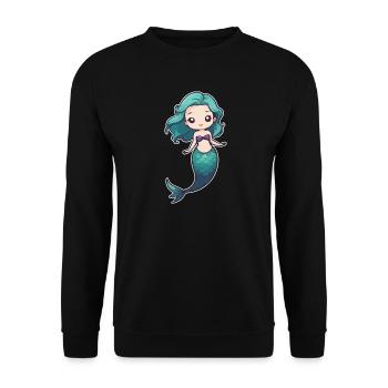 Mermaid - Unisex Sweatshirt - black - Front - Alina (178cm) & Michal (187cm)