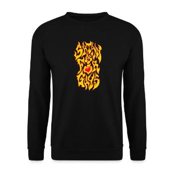 Satan ist für Schwule - Unisex Pullover - Schwarz - Vorne - Alina (178cm) & Michal (187cm)
