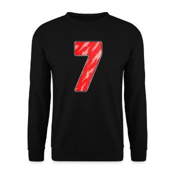 Number Seven - Number 7 Number Red - Unisex Sweatshirt - black - Front - Alina (178cm) & Michal (187cm)