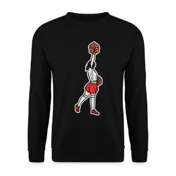 Croquis de fille de pom-pom girl - Sweat-shirt Unisexe - noir - Devant - Alina (178cm) & Michal (187cm)