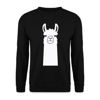 Adorable lama de dessin animé - Sweat-shirt Unisexe - noir - Devant - Alina (178cm) & Michal (187cm)
