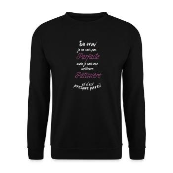 I am the best Pastry Chef - Unisex Sweatshirt - black - Front - Alina (178cm) & Michal (187cm)