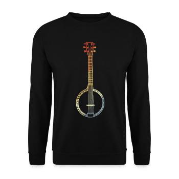 Banjo Sketch 90s Look - Unisex Sweatshirt - black - Front - Alina (178cm) & Michal (187cm)