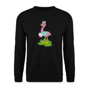 Flamingo Krankenschwester - Unisex Pullover - Schwarz - Vorne - Alina (178cm) & Michal (187cm)