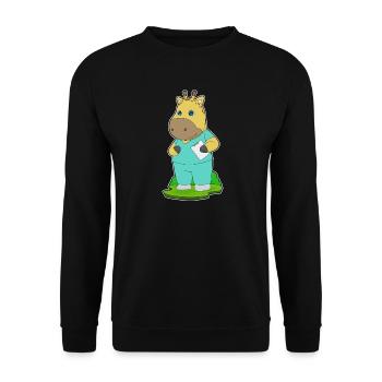 Giraffe Krankenschwester - Unisex Pullover - Schwarz - Vorne - Alina (178cm) & Michal (187cm)
