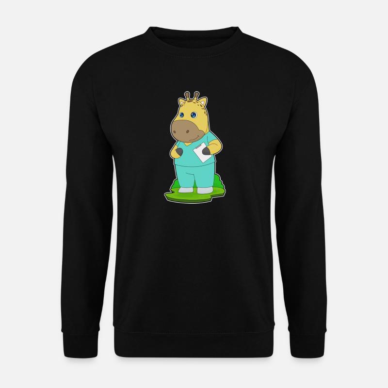 Giraffe Krankenschwester - Unisex Pullover - Schwarz